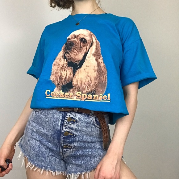 Vintage Tops - Vintage 90s Single Stitch Cocker Spaniel T-Shirt